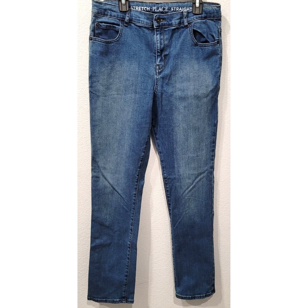 Boys Childrens Place Straight Fit Medium Wash Blue Denim Jeans Size 18